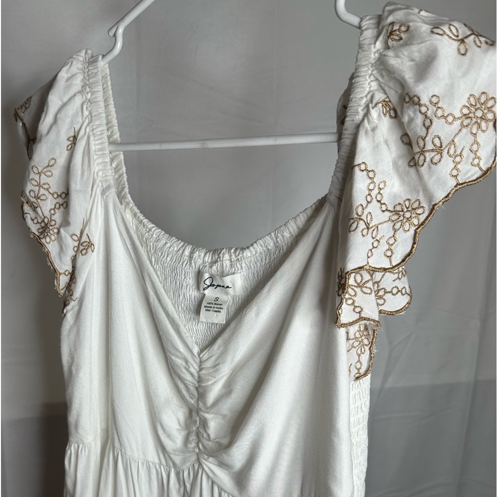White Jaqna Boutique Top | Baby Doll Shirt | Embroidered Blouse
